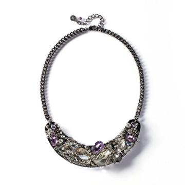 Simply Vera Vera Wang Jet Simulated Crystal & Bead Bib Necklace