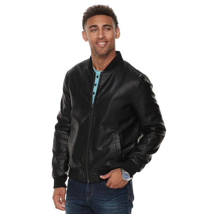 Men's Apt. 9&reg; Slim-fit Bomber Jacket, Size: Large, Black