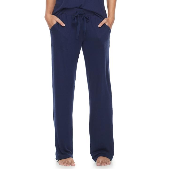 Women's Sonoma Goods For Life&trade; Pajamas: Open Hem Pants, Size: Small, Blue