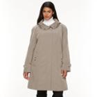 Plus Size Gallery Stowaway Hooded Rain Jacket, Women's, Size: 1xl, Beig/green (beig/khaki)