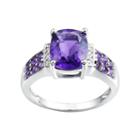 Amethyst & Diamond Accent Sterling Silver Ring, Women's, Size: 7, Purple