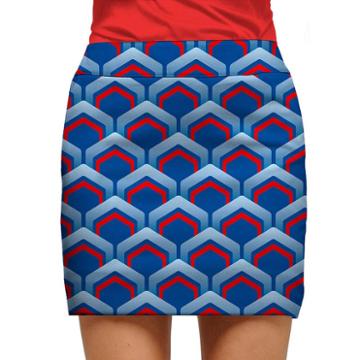 Women's Loudmouth Golf Lounge Geo Skort, Size: 6, Blue (navy)