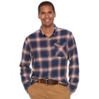 Men's Sonoma Goods For Life&trade; Flexwear Modern-fit Plaid Stretch Button-down Shirt, Size: Xl, Lt Orange