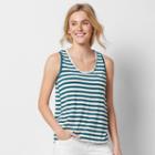 Women's Sonoma Goods For Life&trade; Striped Scoopneck Tank, Size: Xl, Green