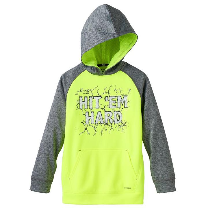 Boys 8-20 Tek Gear&reg; Hit 'em Hard Raglan Hoodie, Boy's, Size: Xl, Brt Yellow