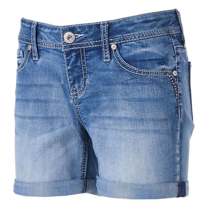 Juniors' Hydraulic Bailey Midi Jean Shorts, Girl's, Size: 11, Blue