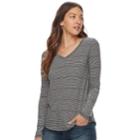 Petite Sonoma Goods For Life&trade; Essential V-neck Tee, Women's, Size: L Petite, Black