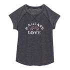 Girls 7-16 Harper & Elliott Roll Cuff Graphic Tee, Size: Medium, Grey (charcoal)