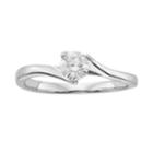 Round-cut Diamond Solitaire Bypass Engagement Ring In 14k White Gold (1 Ct. T.w.), Women's, Size: 6