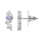 Lc Lauren Conrad Purple Cubic Zirconia Cluster Drop Earrings, Women's, Blue