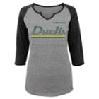 Juniors' Oregon Ducks Over The Line Tee, Women's, Size: Medium, Dark Grey