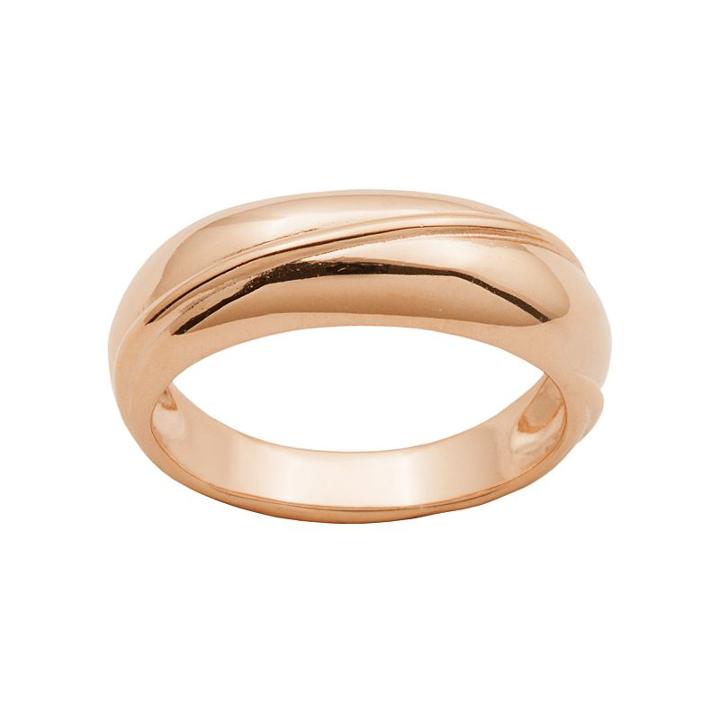 18k Rose Gold Over Silver Swirl Ring, Women's, Size: 8, Pink