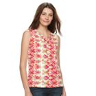 Women's Caribbean Joe Tie Dye Tank, Size: Medium, Lt Orange