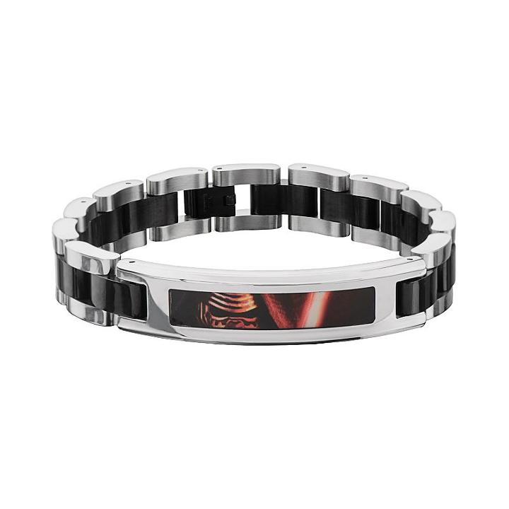Star Wars: Episode Vii The Force Awakens Men's Stainless Steel Kylo Ren Bracelet, Size: 8.5, Grey
