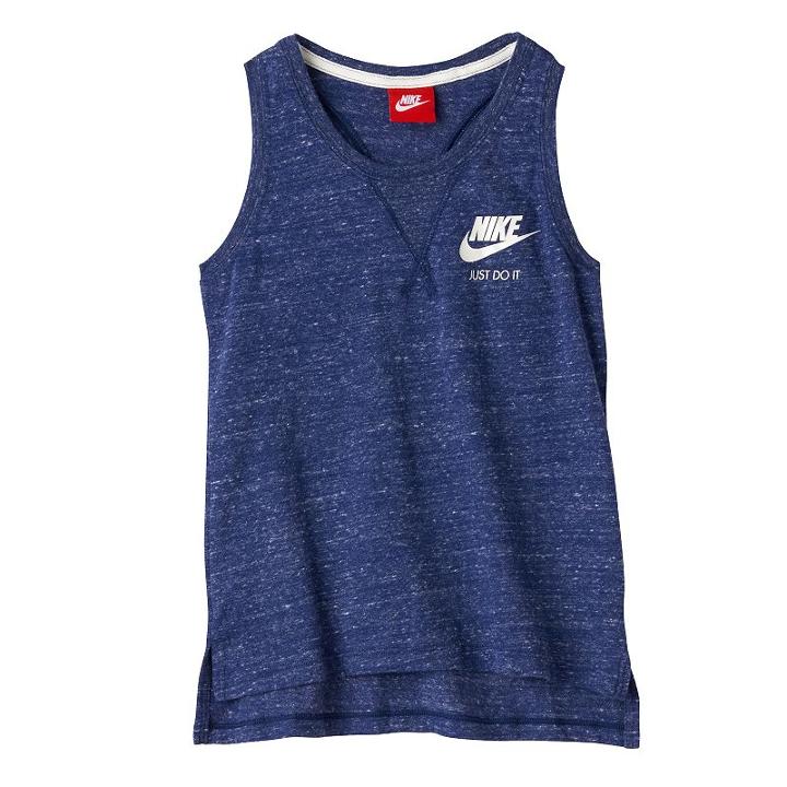 Girls 7-16 Nike Vented Hem Nep Racerback Tank Top, Girl's, Size: Large, Med Blue