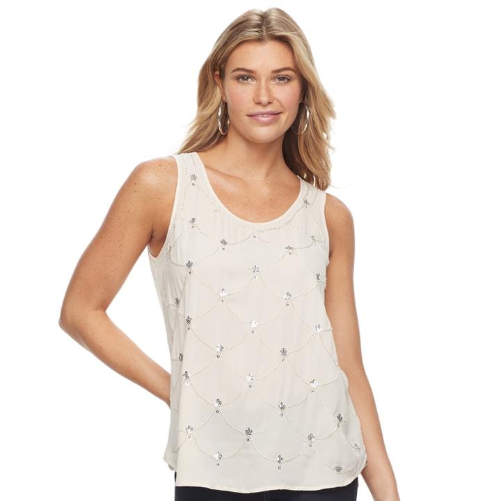Women's Juicy Couture Embellished Chandelier Tank, Size: Medium, White Oth