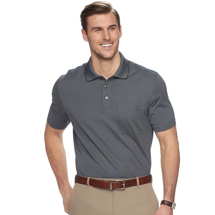 Big & Tall Van Heusen Classic-fit Striped Stretch Polo, Men's, Size: Xxl Tall, Med Grey