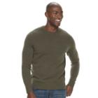 Men's Croft & Barrow&reg; Classic-fit Stretch Crewneck Sweater, Size: Large, Dark Green