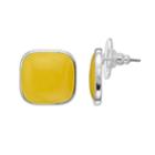 Yellow Geometric Nickel Free Stud Earrings, Women's