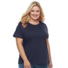 Plus Size Croft & Barrow&reg; Essential Crewneck Tee, Women's, Size: 0x, Blue