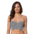 Women's Pink Envelope Zigzag Push-up Bandeau Bikini Top, Size: Small, Black