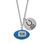 Indianapolis Colts Crystal Sterling Silver Team Logo & Football Charm Necklace, Women's, Size: 18, Multicolor