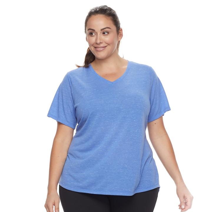 Plus Size Tek Gear Dry Tek Easy V-neck Tee, Women's, Size: 2xl, Med Blue