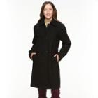 Women's Gallery Basketweave Long Wool Blend Coat, Size: Small, Black