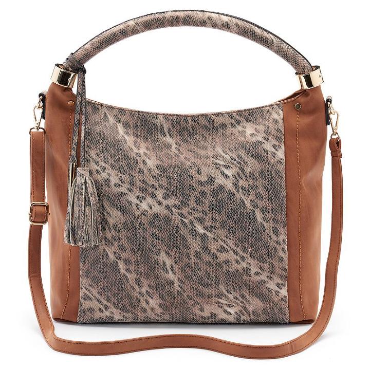 Mellow World Nova Snakeskin Hobo, Women's, Lt Brown