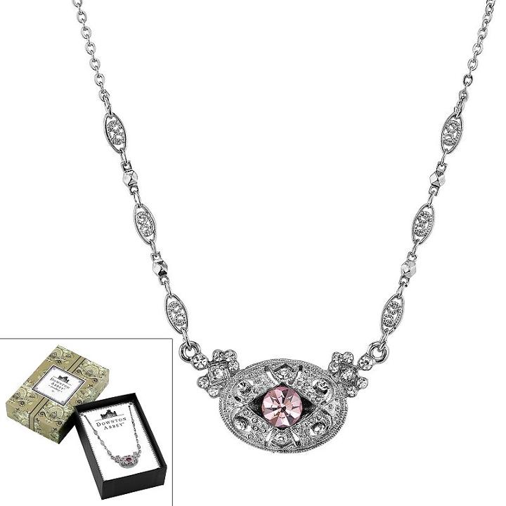 Downton Abbey Oval Necklace, Women's, Size: 16, Pink