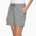 Women's Columbia Green Meadows Cargo Poplin Shorts, Size: 8, Red Overfl