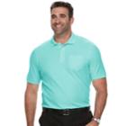 Big & Tall Croft & Barrow&reg; Classic-fit Easy-care Pique Performance Pocket Polo, Men's, Size: 4xlt, Turquoise/blue (turq/aqua)