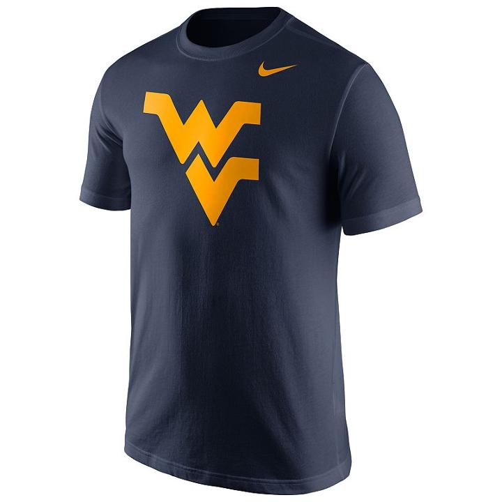Men's Nike West Virginia Mountaineers Logo Tee, Size: Small, Blue (navy)