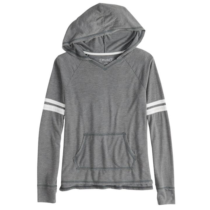 Plus Size Girls 7-16 Mudd&reg; Varsity Hodie, Size: 20 1/2, Grey (charcoal)