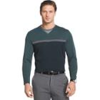 Big & Tall Van Heusen Jaspe Classic-fit Mock-layer Stretch V-neck Sweater, Men's, Size: 3xl Tall, Lt Green