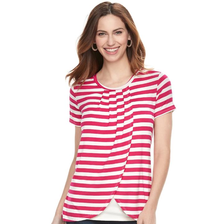 Maternity A:glow Tulip Hem Nursing Tee, Women's, Size: S-mat, Dark Pink