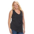 Plus Size Apt. 9&reg; Buckle Pleated Tank, Women's, Size: 1xl, Black