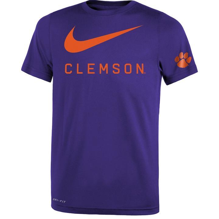 Boys 8-20 Nike Clemson Tigers Legend Dna Tee, Size: L 14-16, Purple