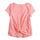Girls 7-16 So&reg; Knot Front Tee, Size: 14, Brt Pink
