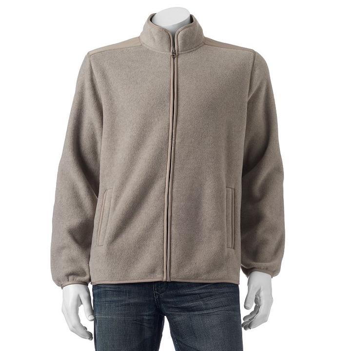 Men's Croft & Barrow Artic Fleece Jacket, Size: Xl, Lt Brown