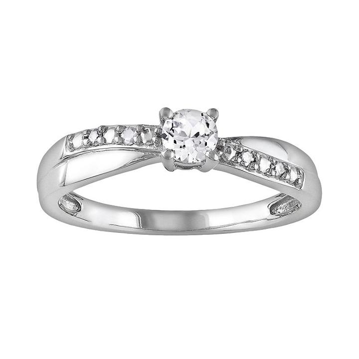 Sterling Silver Lab-created White Sapphire And Diamond Accent Crisscross Ring, Women's, Size: 7