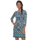 Women's Suite 7 Boatneck Shift Dress, Size: 6, Blue Other