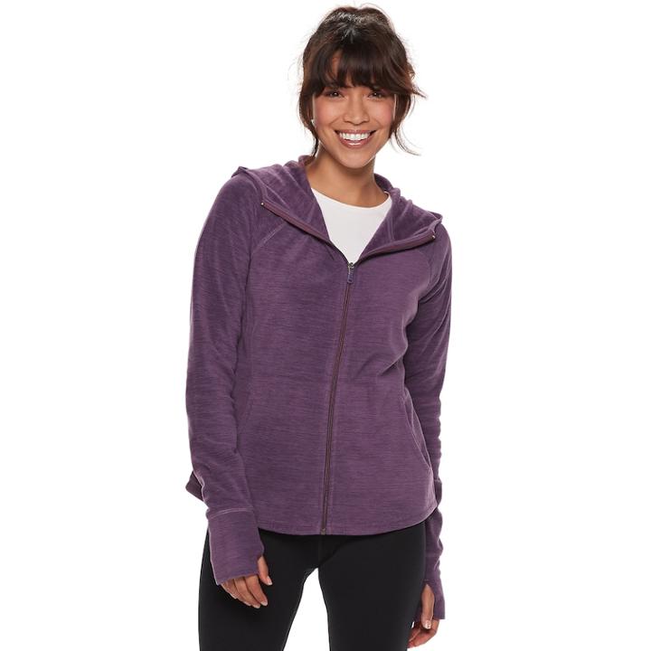 Petite Tek Gear&reg; Microfleece Hooded Jacket, Women's, Size: Xl Petite, Med Red