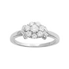 10k White Gold 1/2 Carat T.w. Diamond Flower Engagement Ring, Women's, Size: 7