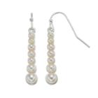 Lc Lauren Conrad Simulated Pearl Nickel Free Graduated Linear Earrings, Women's, White