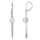 Simply Vera Vera Wang Simulated Pearl & Stone Linear Drop Earrings, Women's, White