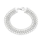 Sterling Silver Double S-link Bracelet, Women's, Size: 8.5, White