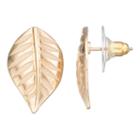 Textured Leaf Nickel Free Drop Earrings, Women's, Lt Beige