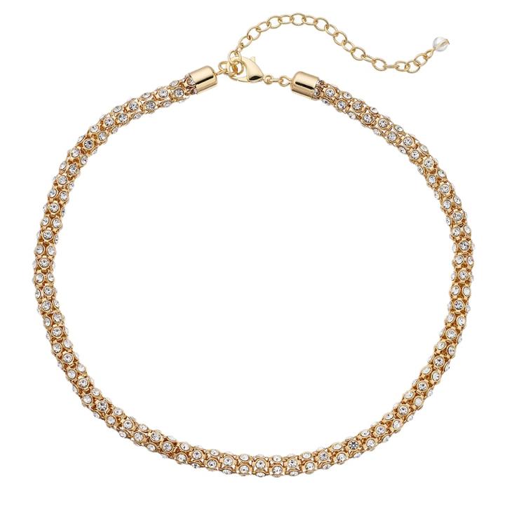 Napier Simulated Crystal Collar Necklace, Women's, Gold