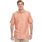 Big & Tall Men's Batik Bay Classic-fit Jacquard Button-down Shirt, Size: Xxl Tall, Orange